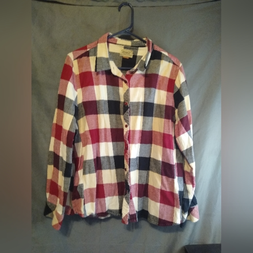 Ce Schmidt workwear flannel women's button down plus size shirt
